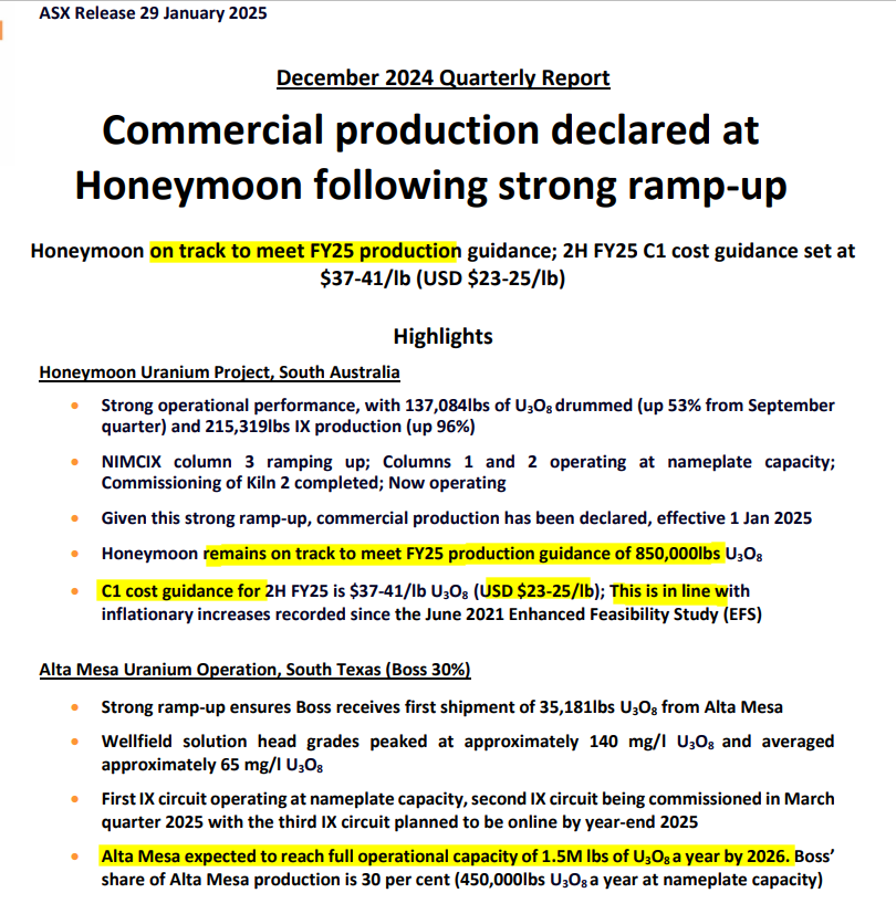 I think this looks good for $boe ... Time for shorters to cover I guess, given it's still the #1 shorted stock on the ASX (18% of float shorted according to shortman.com.au ). #uranium .