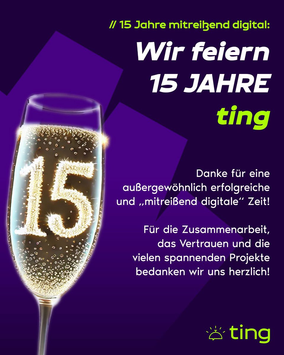 tingimnetz's tweet photo. 15 Jahre (Full Service) Social Media Agentur! DANKE! https://t.co/pdtyuhgScw