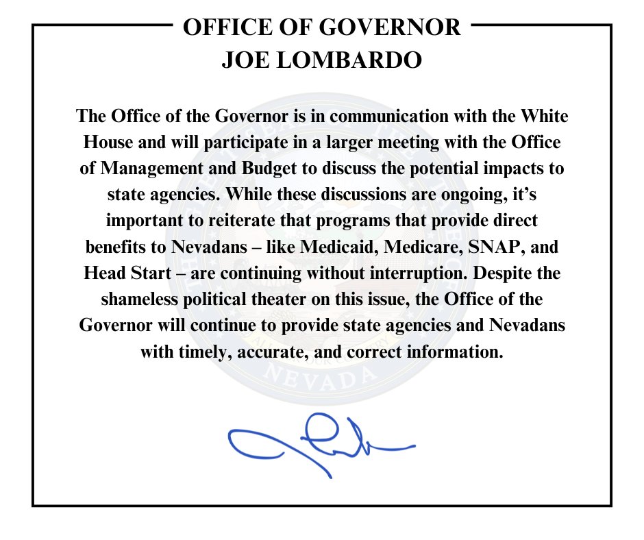 Governor Joe Lombardo tweet media