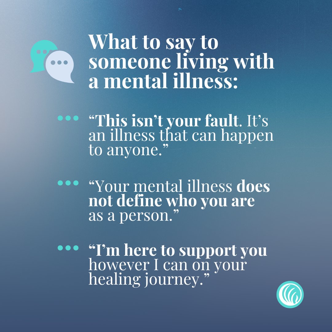 namicalifornia's tweet photo. The words we say matter. Here are some supportive things you can say to someone living with a mental illness to show empathy and care. Together, we can break the stigma and foster a better understanding. 💚 https://t.co/1yPvGJk2zq