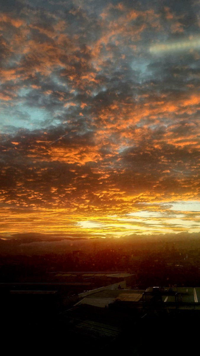 The morning sky ignites with flames of gold and amber, a breathtaking reminder of new beginnings.