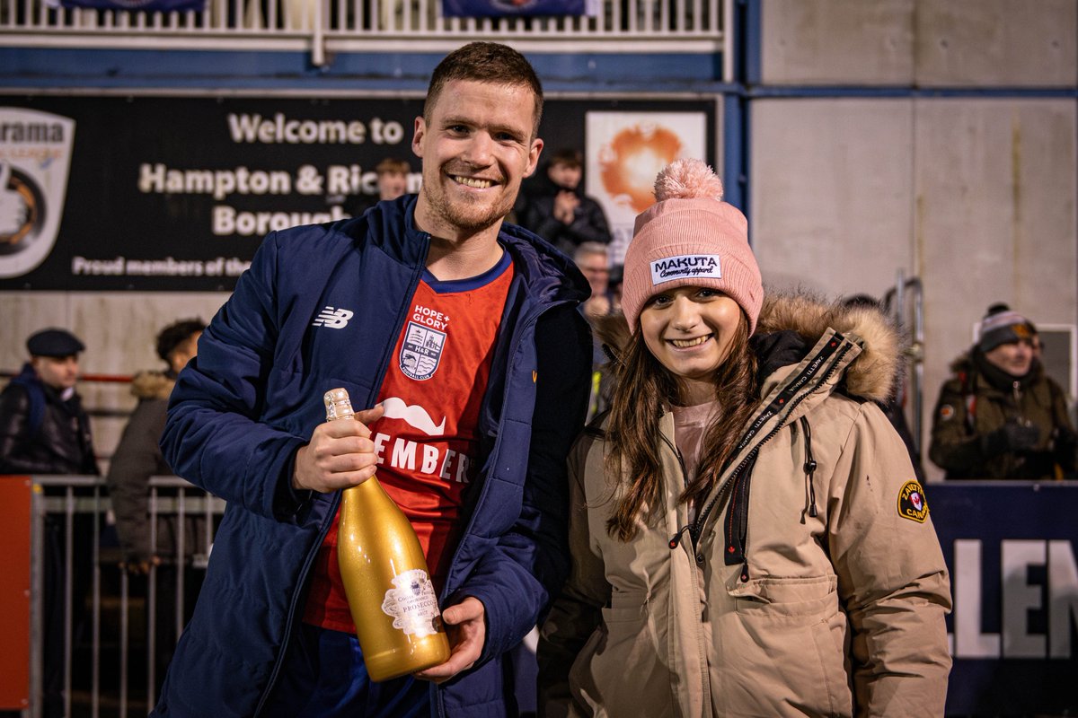 Hampton & Richmond FC (@hamrichfc) on Twitter photo Tonight's Man of the Match award goes to <a href="/mikeatkinson98/">Michael Atkinson</a>, off the back of an all-action goalscoring display in midfield.
The award tonight was presented by Mia Hollands, grand-daughter of the club's record appearance holder, Tim Hollands. Tonight's Man of the Match award goes to <a href="/mikeatkinson98/">Michael Atkinson</a>, off the back of an all-action goalscoring display in midfield.
The award tonight was presented by Mia Hollands, grand-daughter of the club's record appearance holder, Tim Hollands.