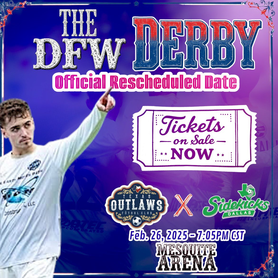 Official reschedule date announced for our home game that was postponed on 2/9 due to the winter storm in Dallas. We will now host Dallas on February 26.