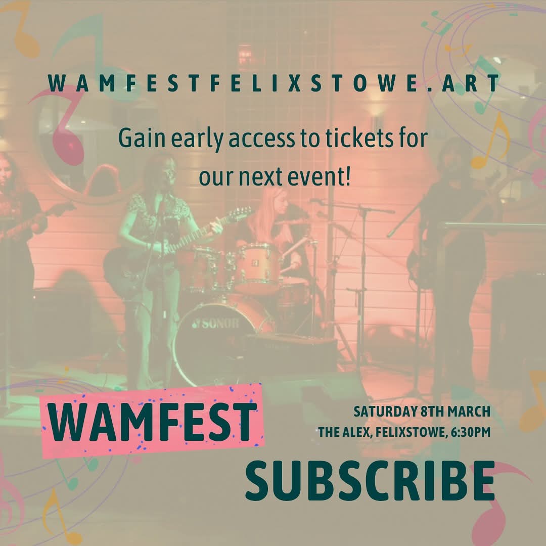 WAMfest_Felixstowe (@wamfestf) on Twitter photo Exciting !! This great #woman led, #woman created #woman performed festival is in the top 20 festivals in Suffolk on <a href="/TheEAFN/">East Anglian Festival Network</a> poll.
Book now for our celebration of #IWD2025 ticketsource.co.uk/felixstowefest…
Early 🐦- buy one 🎫get one 🎫half price! Exciting !! This great #woman led, #woman created #woman performed festival is in the top 20 festivals in Suffolk on <a href="/TheEAFN/">East Anglian Festival Network</a> poll.
Book now for our celebration of #IWD2025 ticketsource.co.uk/felixstowefest…
Early 🐦- buy one 🎫get one 🎫half price!