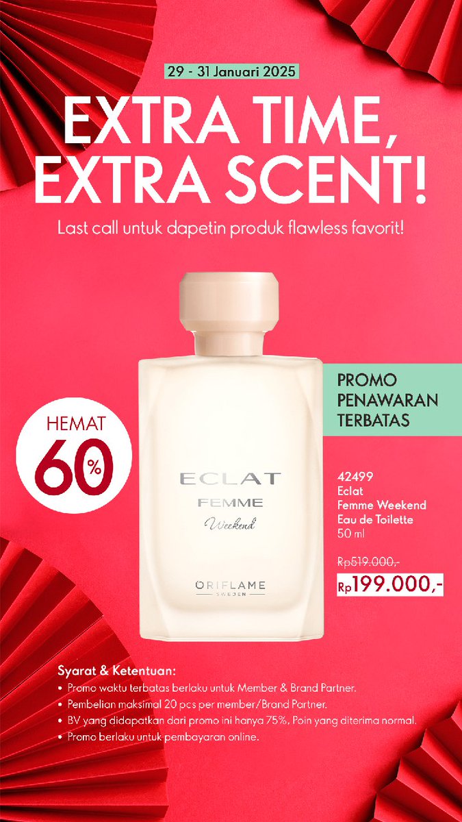Primo akhir bulan. Oriflame kasih diskon yang gak tanggung tanggung nihhhh