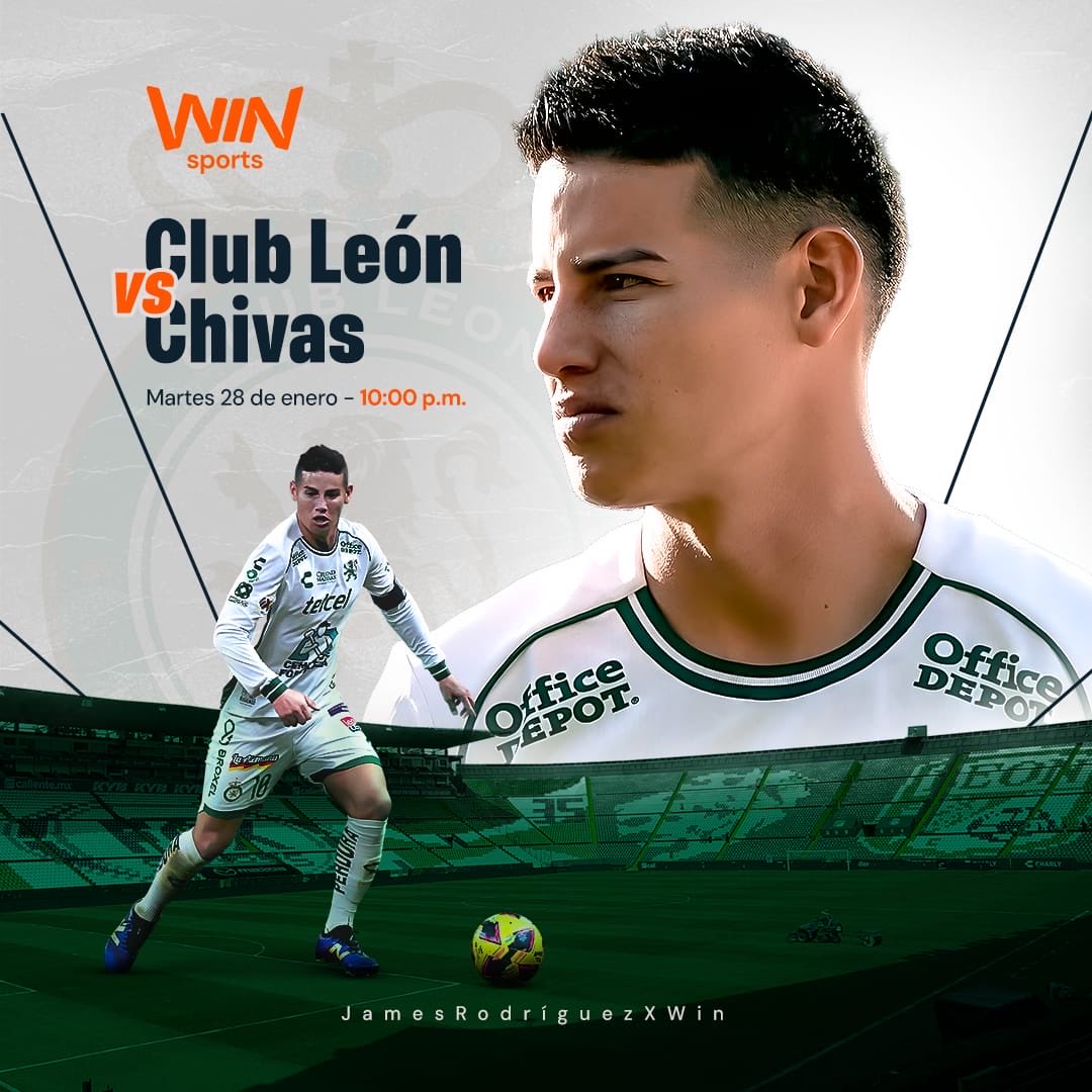 Esta noche #JAMESRODRIGUEZXWIN 
⁦<a href="/WinSportsTV/">Win Sports</a>⁩