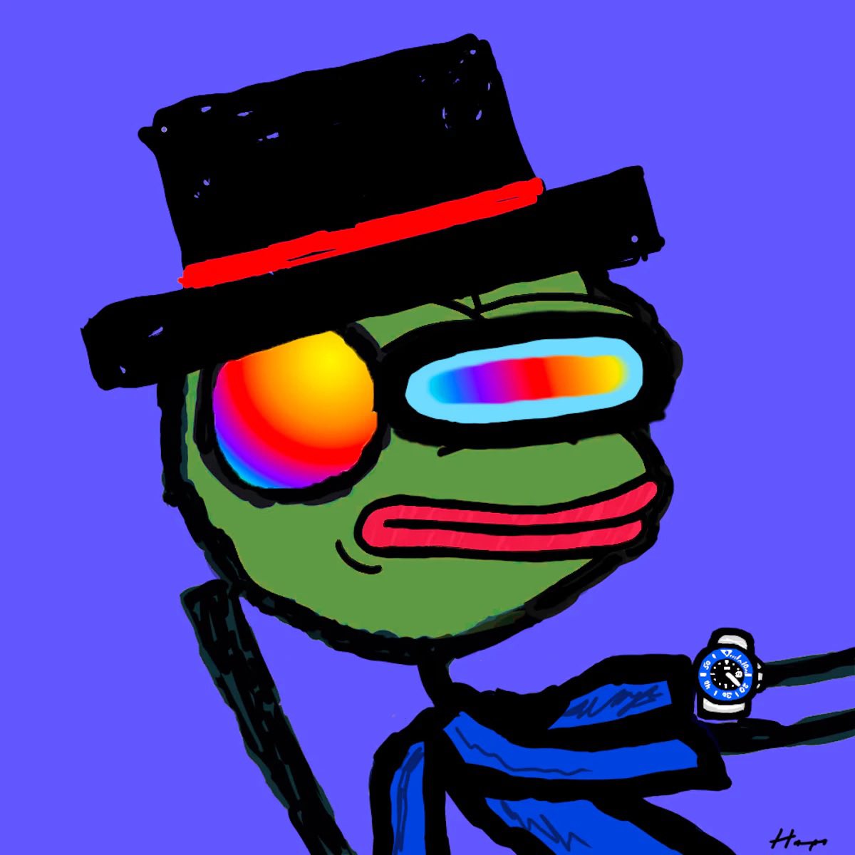 hapsxo's tweet photo. Lots of hidden gems still out there if you know where to look (and I know @CodinCowboy knows! 🫡 💎🙏)
#VariantsByHaps 💜🎩🌈🐸 https://t.co/5S38BRhtSC
S/O to @chrome_void whose mpepfer editions helped birth this 1/1 ✨ https://t.co/Vwk38zKF7N