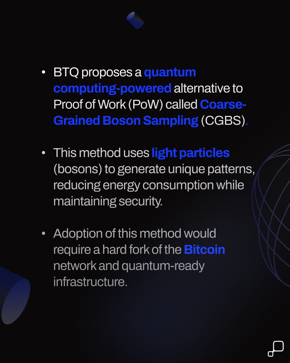 ✨A quantum computing-powered alternative to Proof of Work (PoW) called Coarse-Grained Boson Sampling (CGBS) might be the key to reduce blockchain energy consumption while maintaining security.

#Pulsara #Blockchain