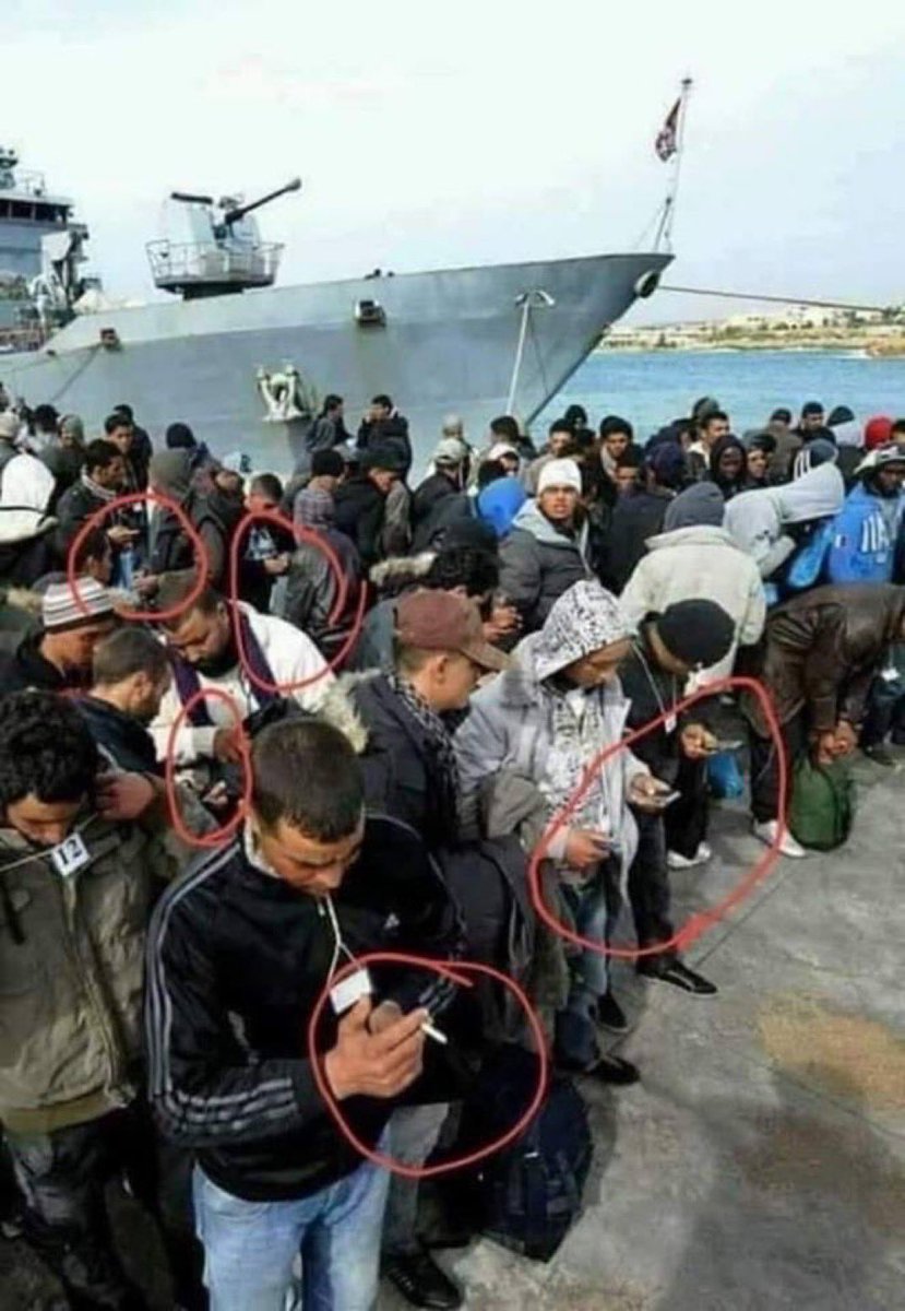 These refugees ‘lost’ their passports and ID, but somehow managed to keep their phones and cigarettes.

Fascinating!