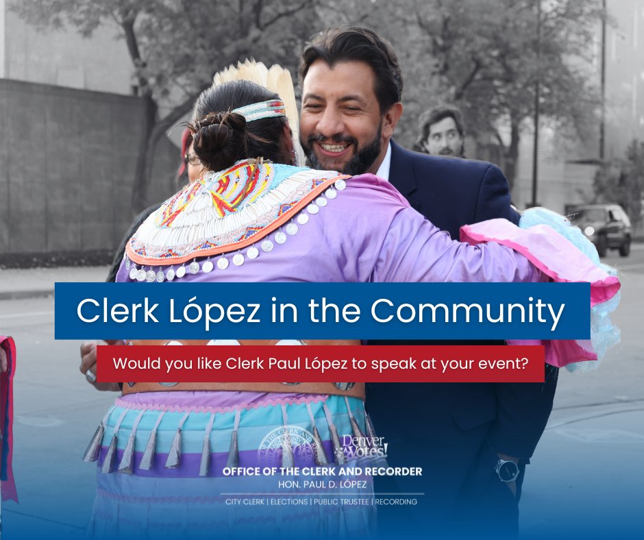 Clerk López enjoys being out in community engaging and speaking with constituents. Would you like Clerk Paul López, or a representative from our office, to speak at your event? If so, please fill out the request form below.

tinyurl.com/39dcd377