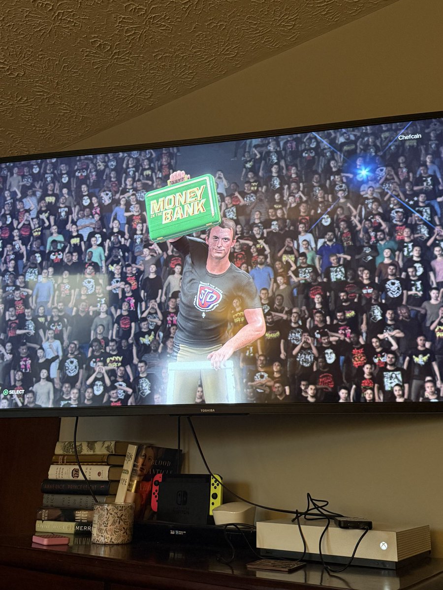 chefcain's tweet photo. @ShannonTheDude just beat me,Roman reigns, the usos, the hurricane booker t, and Gunther in a money in the bank ladder match ! https://t.co/jbDE73SSKV