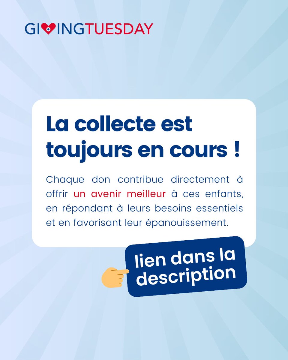 GivingTuesdayFr's tweet image. 🌍 L'association ACA Moz s'engage au quotidien pour offrir un avenir meilleur aux enfants vulnérables au Mozambique.
🔎 Pour le #GivingTuesday 2024, l’association a lancé une collecte de dons ciblés.
👉 Faites un don ici : helloasso.com/associations/a…
#solidarité #générosité