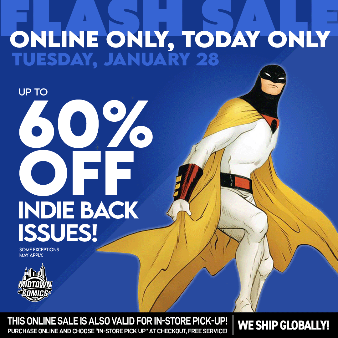 MidtownComics's tweet photo. MIDTOWN COMICS ONLINE ⚡#FLASH SALE!⚡
📅TODAY ONLY: SAVE UP TO 60% off of INDIE ISSUES!
All INDIE PUBLISHERS! Grab #comics from #DarkHorse #Image #GhostMachine #DSTLRY #BoomStudios + more!
🛍️https://t.co/LygLo7Sp8E
#MidtownComics #cheapcomics #comicbookshop #comicbookdeals https://t.co/mTtIiW9CC7
