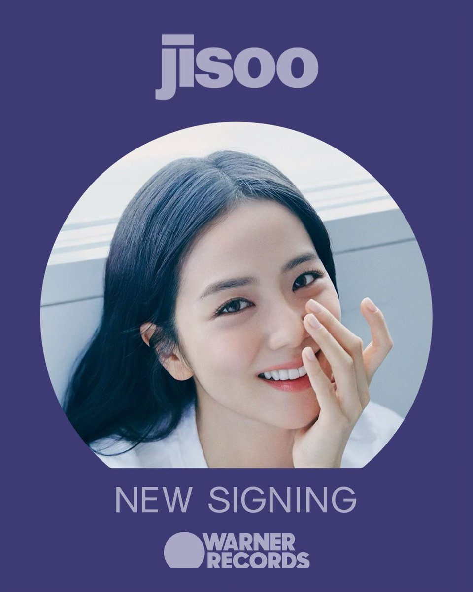 We are so excited to welcome Korean superstar singer, actress and member of history-making group BLACKPINK, JISOO to the Warner Records family! 💜