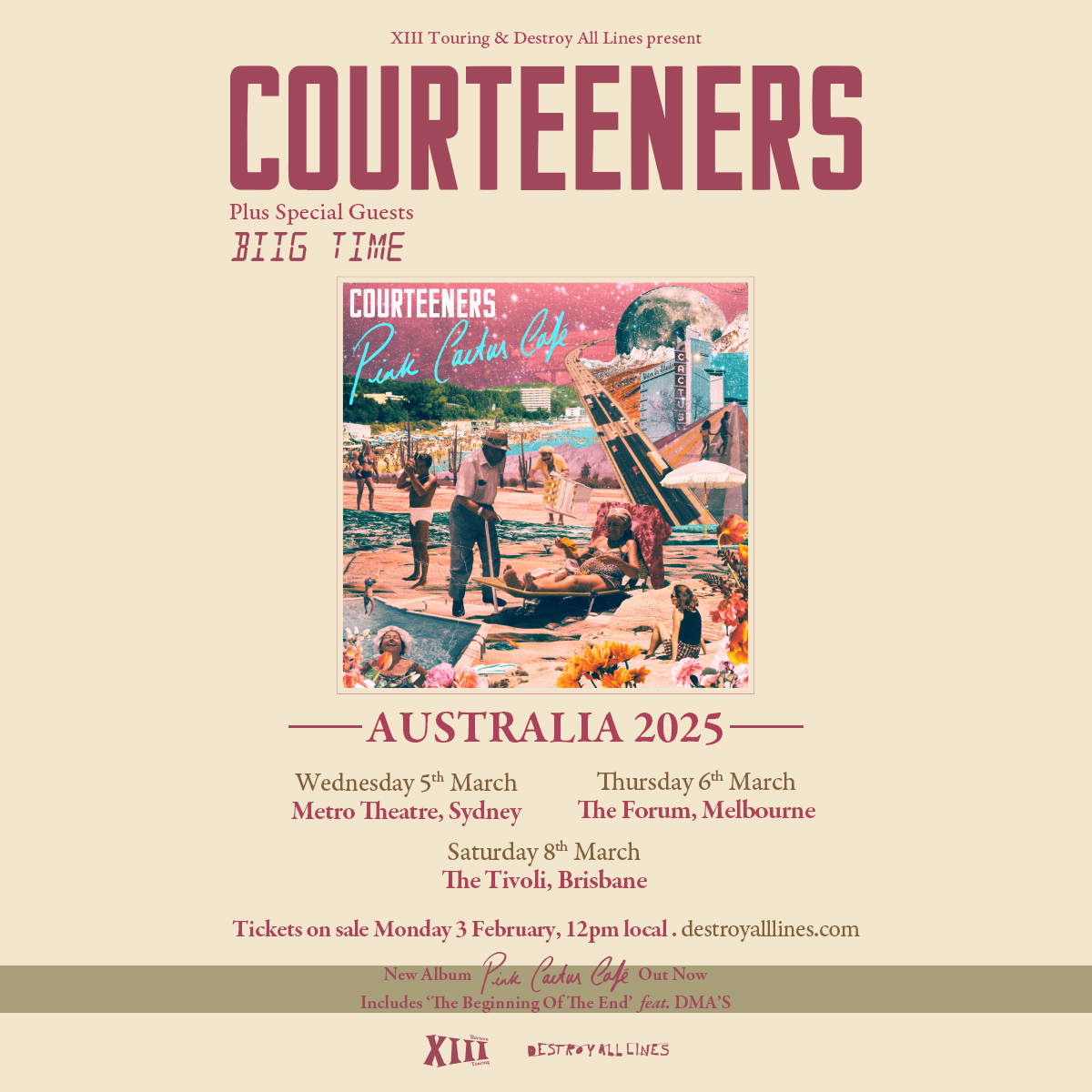 Courteeners (@thecourteeners) on Twitter photo Australia 2025! Sign up now for exclusive ticket pre-sale access at daltours.cc/courteeners25.
Ticket pre-sale begins at 12pm local time on Friday for Sydney <a href="/Metro_Theatre/">Metro Theatre</a>, Melbourne <a href="/ForumMelbourne/">Forum Melbourne</a> & Brisbane The Tivoli! Support on all dates @biigtimeau (Johnny from <a href="/dmasmusic/">DMA'S</a>). Australia 2025! Sign up now for exclusive ticket pre-sale access at daltours.cc/courteeners25.
Ticket pre-sale begins at 12pm local time on Friday for Sydney <a href="/Metro_Theatre/">Metro Theatre</a>, Melbourne <a href="/ForumMelbourne/">Forum Melbourne</a> & Brisbane The Tivoli! Support on all dates @biigtimeau (Johnny from <a href="/dmasmusic/">DMA'S</a>).