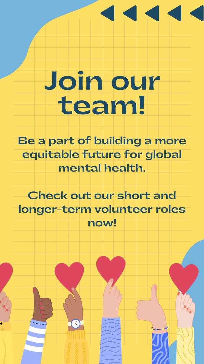 GenMHTeam's tweet image. Are you looking for an opportunity to contribute to a non-profit this year? ⭐ We have some amazing short and longer-term volunteer roles available! Be a part of building a more equitable future for global mental health and join our growing team: buff.ly/2VIeRC0 🌍