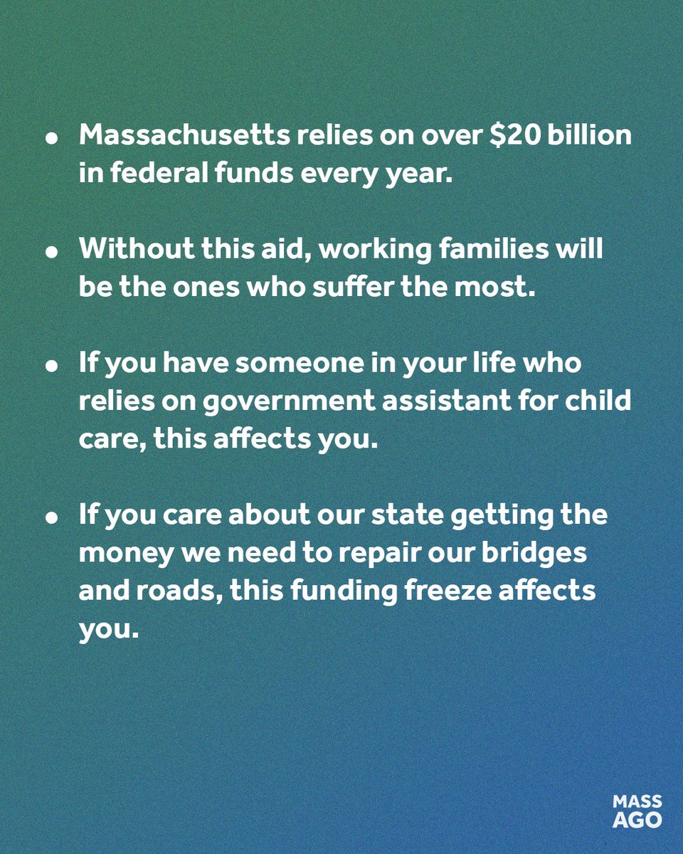 Trump's directive to pause federal funding violates the law and strips away support for the resources our kids, seniors and economy rely on.

Our families are not his political pawns.

I'm suing to hold this administration accountable.