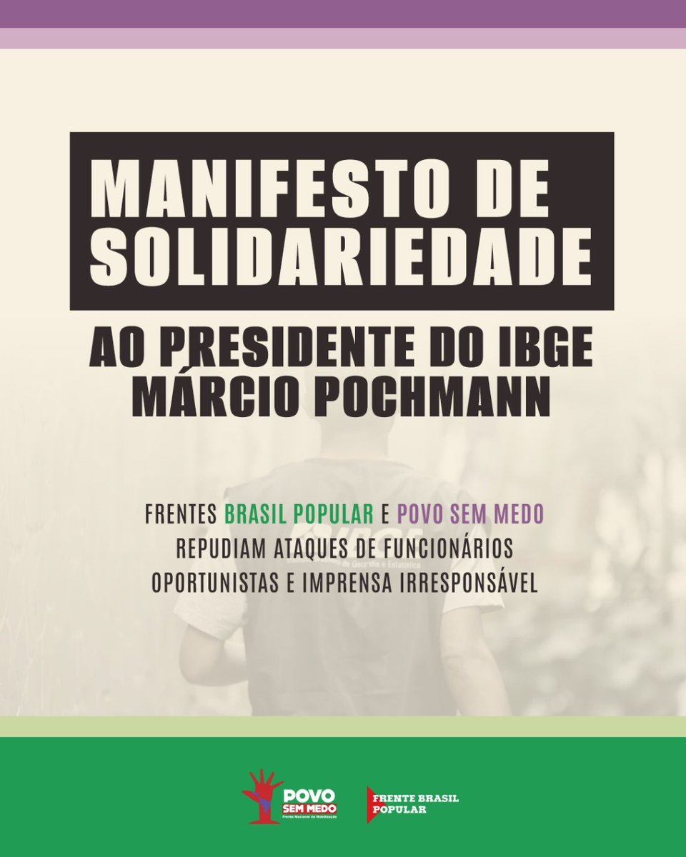 forum21br's tweet photo. Movimentos expressam apoio irrestrito a Márcio Pochmann, presidente do IBGE, diante dos ataques políticos e da imprensa, reconhecendo seu compromisso com a construção de uma sociedade mais justa e igualitária | https://t.co/aIIBibhjmo
.
#MarcioPochmann #IBGE #GovernoFederal 🇧🇷 https://t.co/SQ43f8W4db
