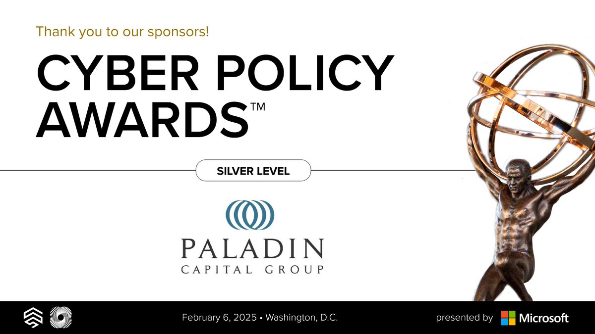 Institute for Security and Technology (@ist_org) on Twitter photo Thank you to <a href="/Paladincap/">Paladin Capital</a> for joining us as a silver level sponsor for the Second Annual Cyber Policy Awards Presented by Microsoft! We’re grateful for your support.
“At Paladin Capital Group, we are committed to investing in companies that drive technological innovation while Thank you to <a href="/Paladincap/">Paladin Capital</a> for joining us as a silver level sponsor for the Second Annual Cyber Policy Awards Presented by Microsoft! We’re grateful for your support.
“At Paladin Capital Group, we are committed to investing in companies that drive technological innovation while