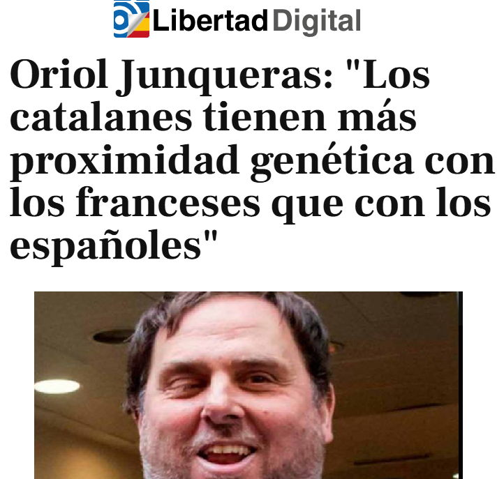 CCivicaCatalana's tweet photo. Hace 17 años Junqueras publicó un artículo racista, defendiendo que había "diferencias genéticas" entre catalanes y españoles. Y que su ADN era más como el francés.

Pretenden levantar una frontera en base a egoísmo económico, odio y racismo. Pero ellos son muy progresistas. https://t.co/FYM4abRHbT