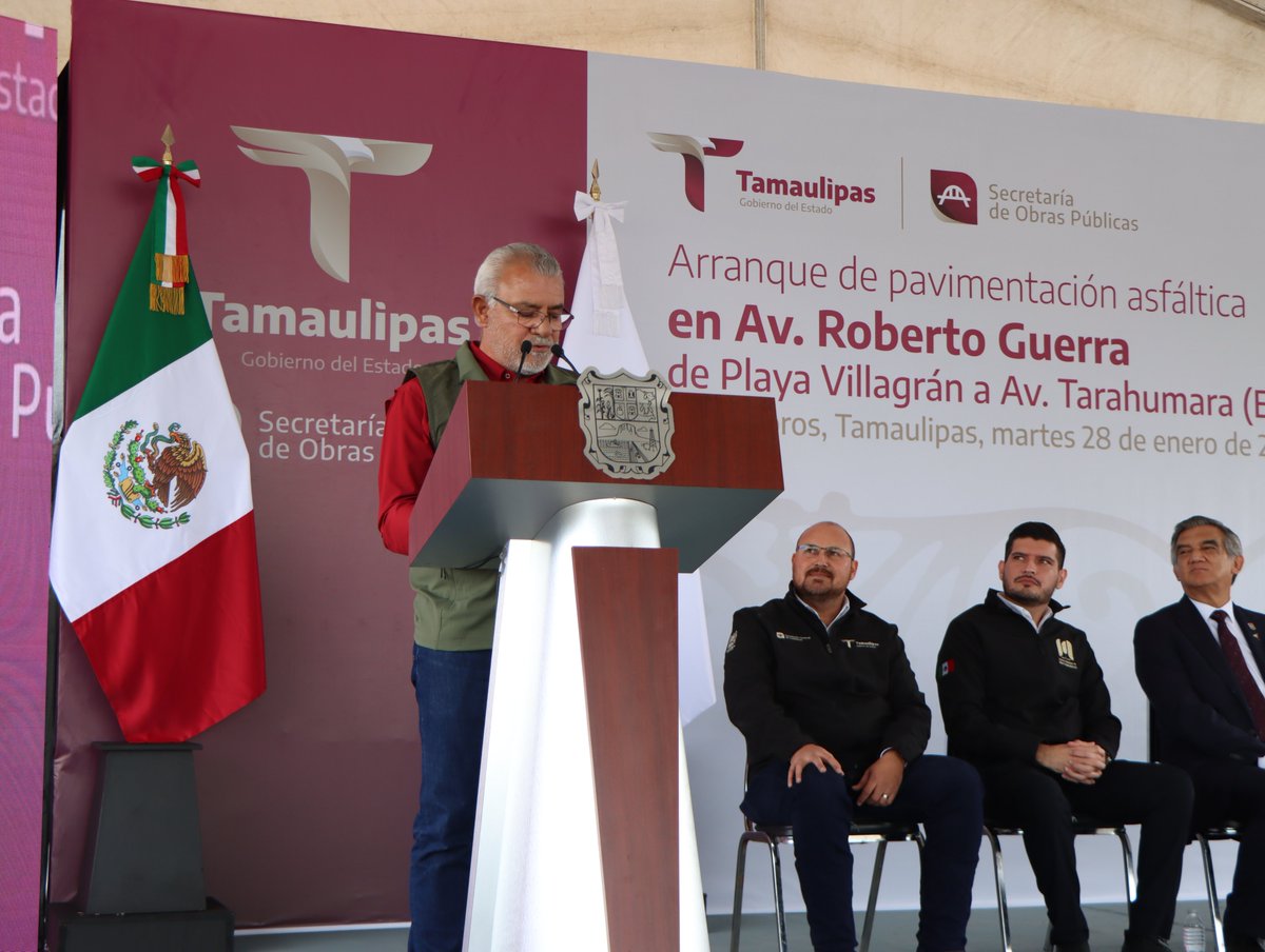 Se dio el banderazo de arranque de obras que vienen a representar un paso más hacia la modernización y progreso de la ciudad de #Matamoros, con la pavimentación asfáltica de la Avenida Roberto Guerra, atendiendo la necesidad urgente de optimizar la movilidad urbana.