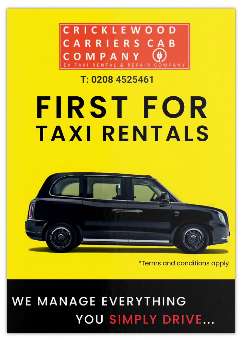 CclCricklewood's tweet image. Taxis for rent, call 020 8452 5461. With the 13 and 63 plates becoming obsolete coupled with a decline in new TXE sales this year. There is an expected shortage this year UNLESS @HJSUKEmissions retrofit is approved.  Dont be without a work horse 🚕 🐎👊
