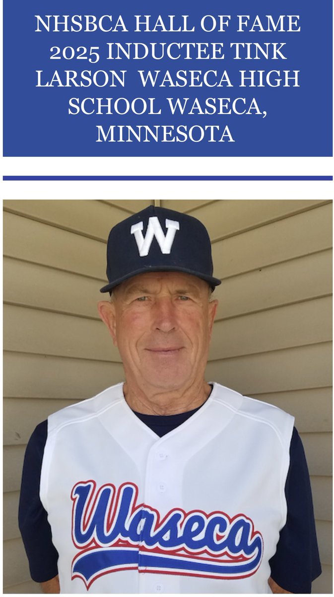 MN Baseball Coaches (@mshsbca) on Twitter photo Tink Larson is in his 65th year of coaching, 58 of them at the High School level. #legend
Congratulations, Tink, on being named to the BCA Hall of Fame!
<a href="/MSHSLjohn/">John Millea</a>
<a href="/mnbaseballhub/">MN Baseball Hub</a> Tink Larson is in his 65th year of coaching, 58 of them at the High School level. #legend
Congratulations, Tink, on being named to the BCA Hall of Fame!
<a href="/MSHSLjohn/">John Millea</a>
<a href="/mnbaseballhub/">MN Baseball Hub</a>