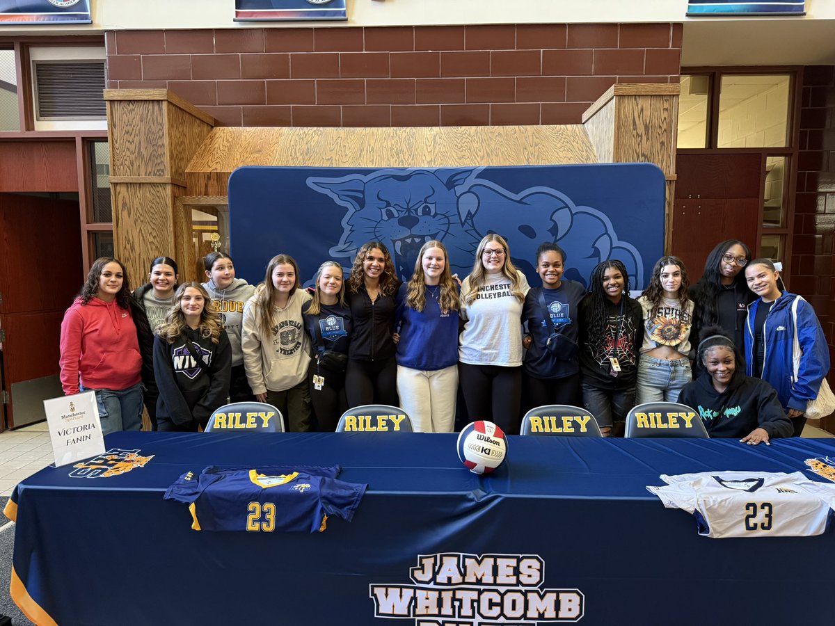 SBRileySports's tweet photo. Congratulations to @SBRileyhigh Volleyball Standout Victoria Fanin on signing her letter of intent on Jan. 24th to continue her academic &amp; athletic career at Manchester University.  #GoWildcats https://t.co/mYE5Qjkas8