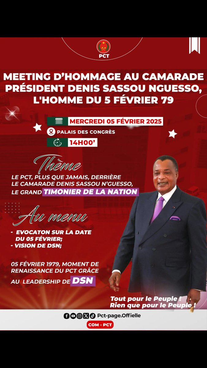 TOUS AU PALAIS DES CONGRÈS LE 5 FÉVRIER POUR L'HOMMAGE À DSN, LE GRAND TIMONIER DE LA NATION