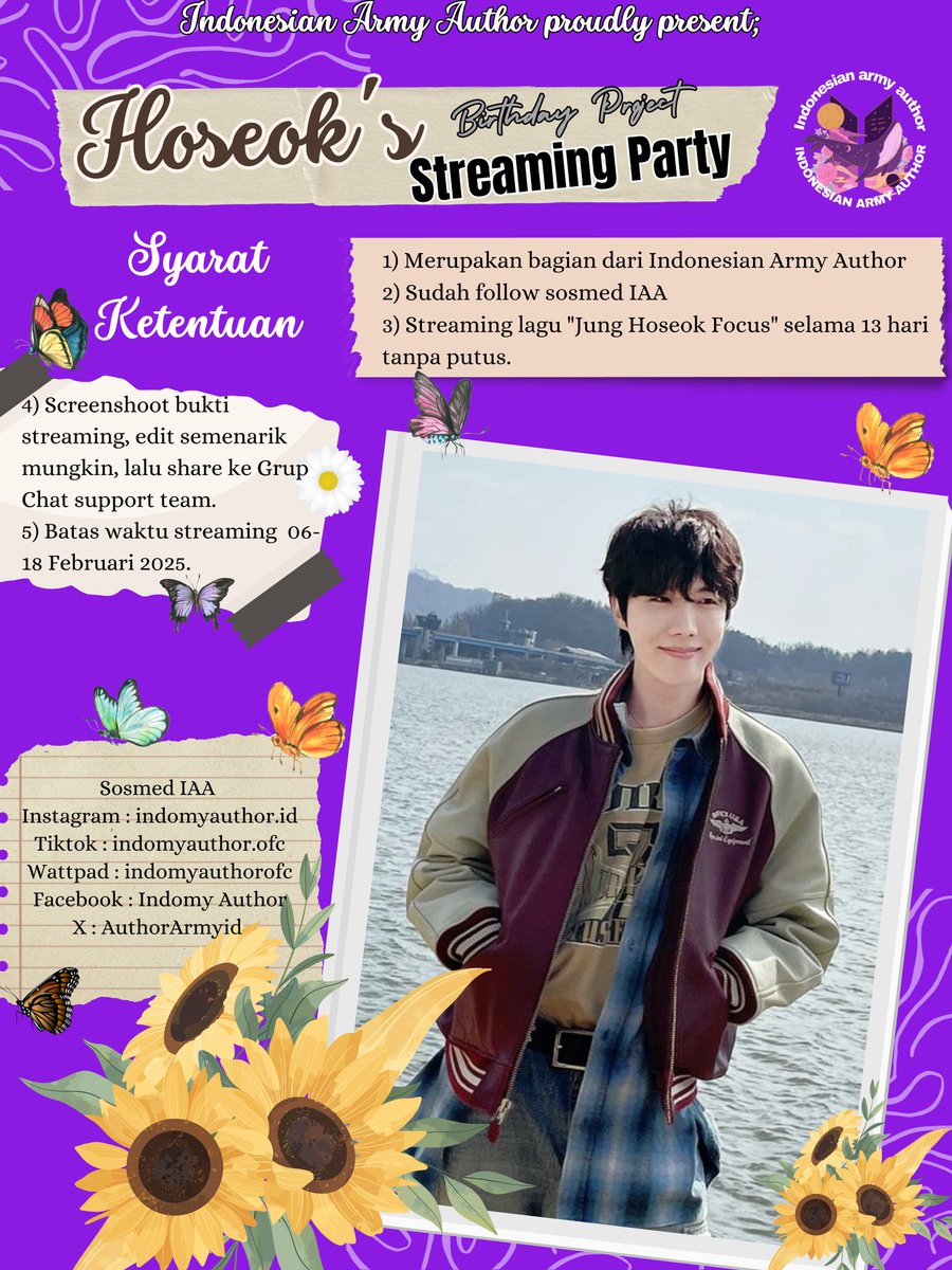 AuthorArmyid's tweet photo. 🐿️STREAMING HOSEOK FOCUS FOR BIRTHDAY PARTY CHECK!🐿️ #hoseokbirthday #happyjhopeday #eventbtsbirthday #penulisarmy #fyp #komunitaspenulisarmy #komunitasarmy #komunitasindonesianarmyauthor #timpenulisiaa #timsupportiaa
#streamingjhopefocus #streamingbts #supportbts #junghoseok https://t.co/7J1ap7XQne