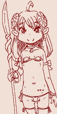 「ちかごろのらくがき3せくしーエルフ戦士 」|うちうのイラスト
