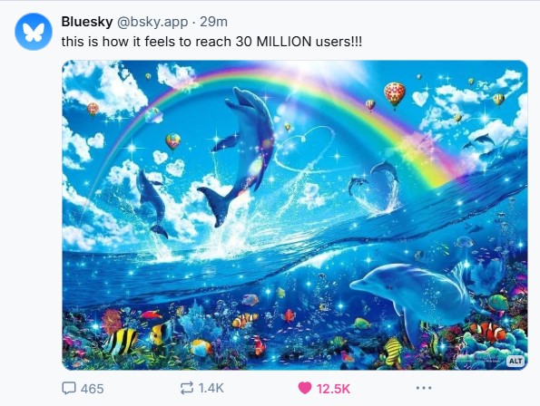 Bluesky has reached 30 million users, they are obviously doing something right, so join up, it's Free, easy to use, just like Twitter but much nicer, and the Block function really does work #BlueskySocial #Bluesky