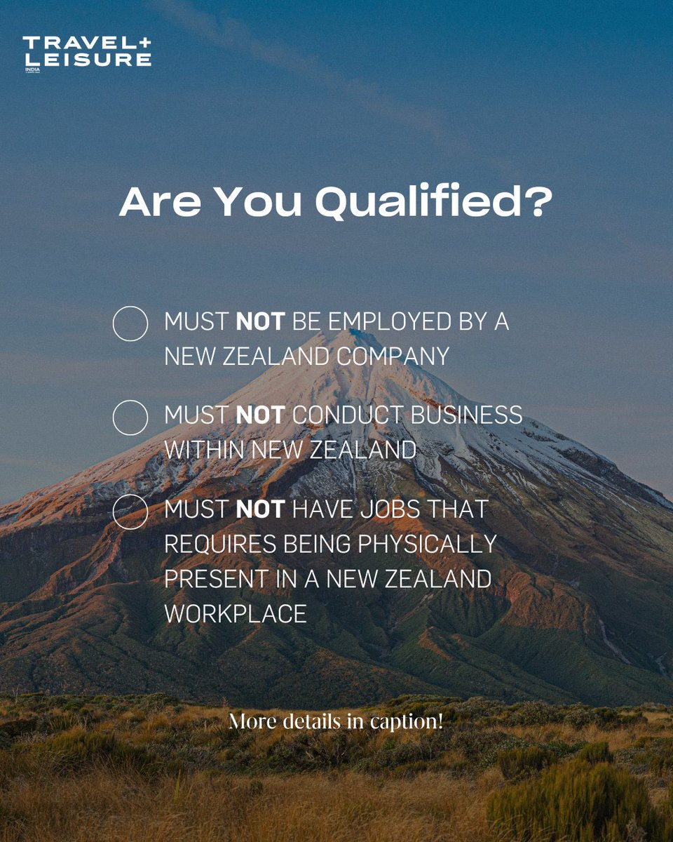 TNLIndia's tweet image. New Zealand is ready to welcome digital nomads with its latest visa policy. Digital nomads may apply for New Zealand’s revised visa starting January 27, 2025. This visa allows remote workers to remain in the country for up to 90 days.

#NewZealand #TLIndia