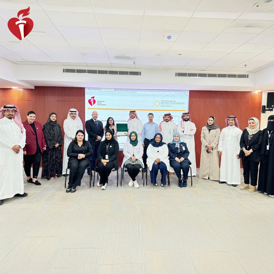 🏆✨ Congrats to Alhabib Olaya Medical Complex for the Get With The Guidelines® - Heart Failure Bronze Award!  
A testament to their dedication to better patient outcomes. Kudos to Dr. Waleed Alhabib, Ms. Nawars Faran, and the team! 💖  
#HeartFailureCare #AHA #GWTG