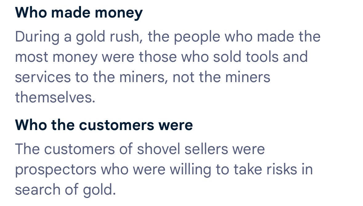pure_patience's tweet photo. on chain memecoin mania is a modern day “gold rush”

& pumpfun is a modern day “shovel salesmen in a gold rush”

early gold prospectors made the most money since there was less competition  

as more & more people yearned for the riches the early prospectors made

it got extremely oversaturated & the majority left empty handed

the shovel salesmen continued to make even more money the more it got down the saturation curve