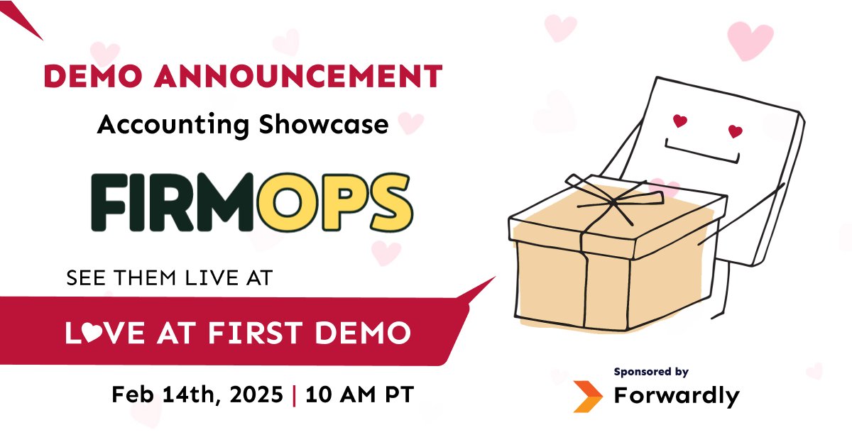 #DEMO ANNOUNCEMENT! Catch FirmOS at the #loveatfirstdemo #accounting showcase next month! See <a href="/blueprintbrian/">Brian Clare</a> from <a href="/blueprintottawa/">Blueprint Accounting</a> demo it live in under 5 minutes! Win prizes! Register for free! 👉streamyard.com/watch/ucJJTeea…

Hosted by <a href="/forwardlyapp/">Forwardly</a>