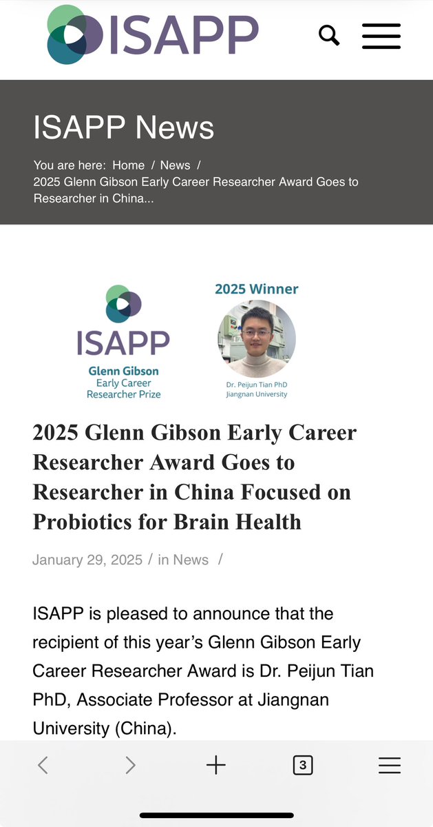 Peijun Tian (@tianpeijun) on Twitter photo #ChineseNewYear Honored to receive the ISAPP 2025 Glenn Gibson Early Career Researcher Award! Grateful to ISAPP, Jiangnan University’s Probiotics Research team, and Prof. John Cryan <a href="/jfcryan/">John F. Cryan</a> for their support. Wishing everyone a happy Year of the Snake! 🐍🎉 #ChineseNewYear Honored to receive the ISAPP 2025 Glenn Gibson Early Career Researcher Award! Grateful to ISAPP, Jiangnan University’s Probiotics Research team, and Prof. John Cryan <a href="/jfcryan/">John F. Cryan</a> for their support. Wishing everyone a happy Year of the Snake! 🐍🎉