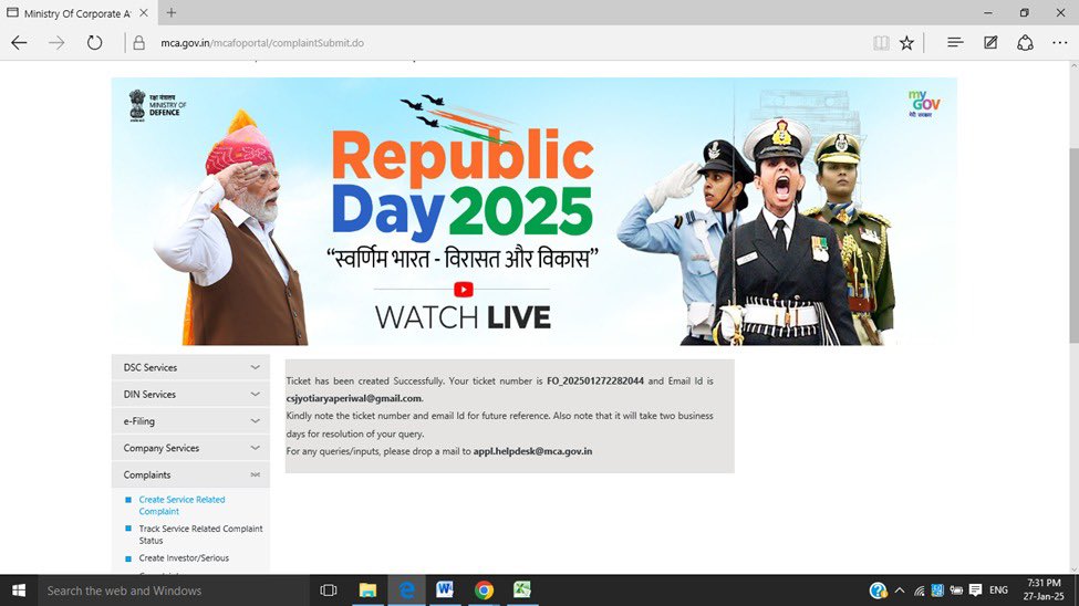 CSaryaPeriwal's tweet photo. INC-23 is under resubmission unable to edit &amp; submit the form due to site glitches.Kindly solve the issue on urgent basis.Due date is near.Ticket is raised but have no response.Plz solve this problem, most of all facing this samev3 glitches.
@MCA21India @icsi_cs @nsitharamanoffc https://t.co/1xGxP121Zz