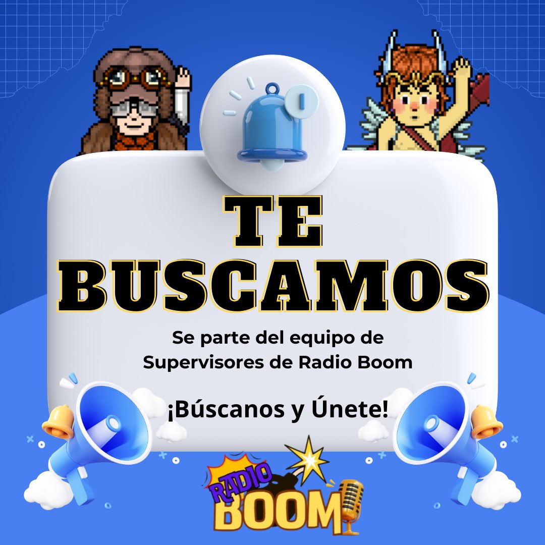 Se parte del equipo de supervisores acompañando nuestros Djs  en todos los eventos, diversión, premios y la buena música de Radioboom ! Es fácil 🤩 espero tu vacante ♥️