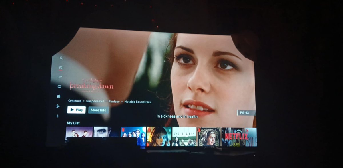 lana_drop's tweet photo. Well, it's time for a break from reading my book. Now, it is time for my first movie of the day. So #nw #NowWatching #Breakingdawnpart1 on video chat with the wifey @NerdyAutismMom #Twilightmovies https://t.co/p9Sh0CAkzZ