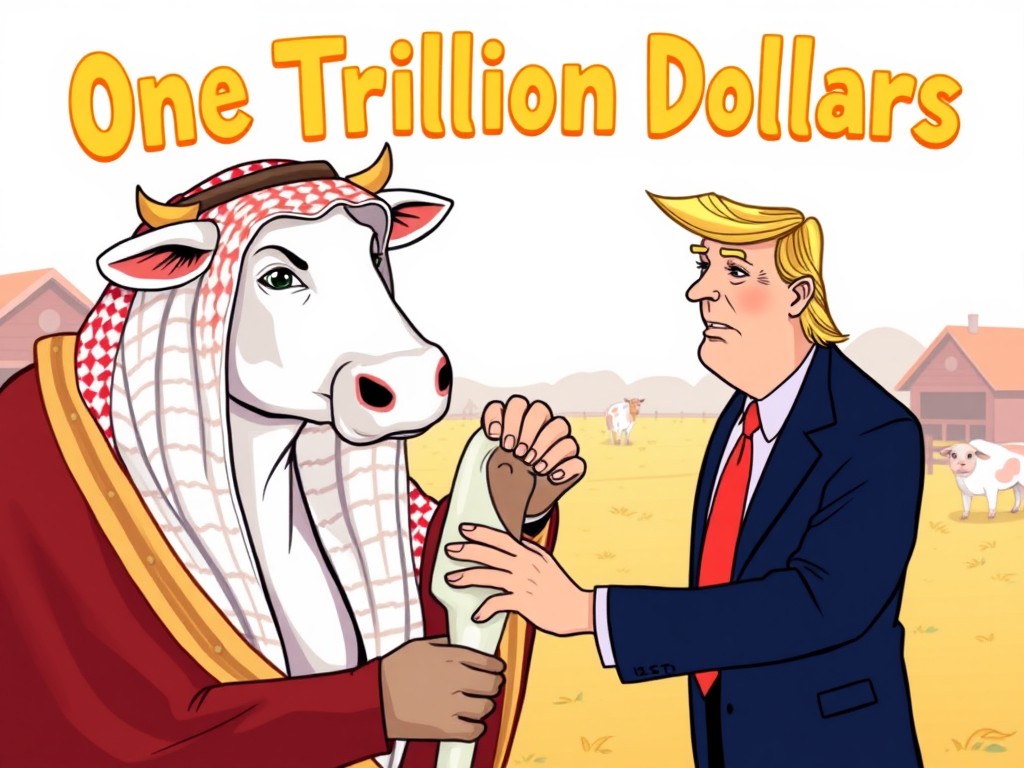 The term "cash cow" became a political phrase when Trump used it to refer to Saudi during his campaign, implying that he would take money from them,
What's surprising is that Saudi didn't respond to this insulting remark, neither from the King himself nor from the crown prince
1