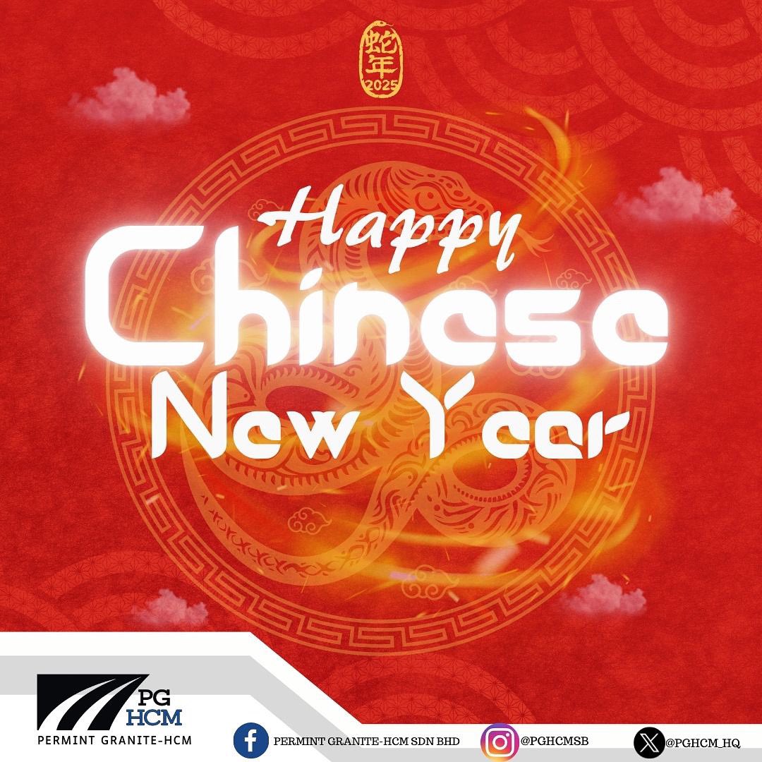 Selamat Tahun Baru Cina bagi seluruh rakyat Malaysia yang menyambutnya.

Semoga tahun baru ini memberi lebih peluang dan kejayaan kepada kita semua.

“𝗚𝗼𝗻𝗴 𝗫𝗶 𝗙𝗮 𝗖𝗮𝗶”

#HappyCNY2025
#teampghcm