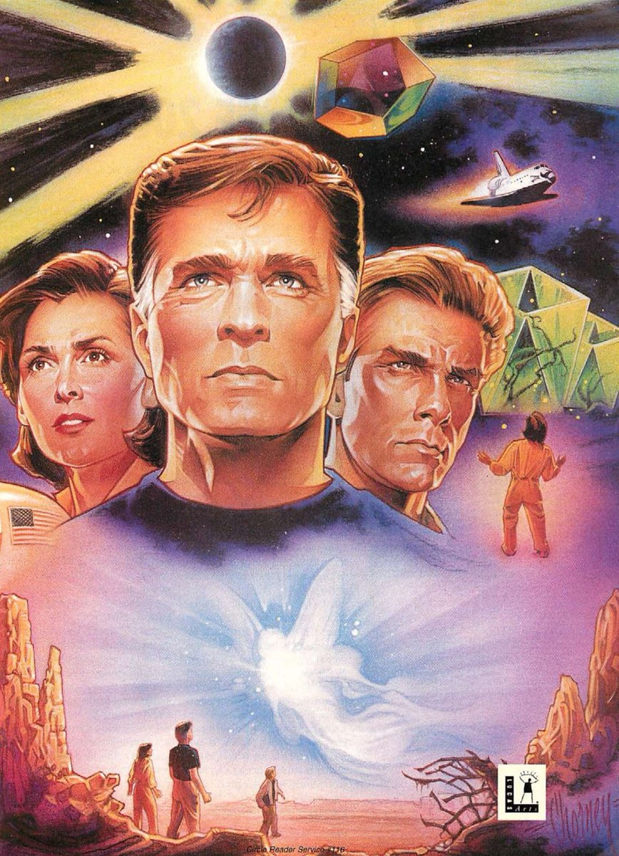 The Dig, 1995. LucasArts.

Cover art for an episode of Steven Spielberg's Amazing Stories series. The episode was prohibitively expensive to produce and was instead turned into a video game.

The game was considered a major failure.