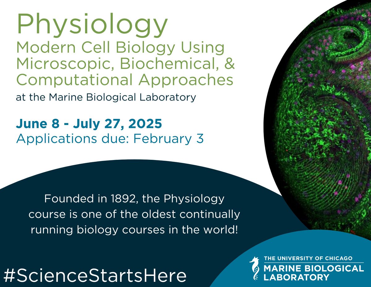 🗣️ Physiologists, rejoice! Thought you missed the deadline for the 2025 Physiology course at MBL? Don't toss out that application draft—you can now apply through February 3.

Read more: bit.ly/3BZSj9c

#ScienceStartsHere