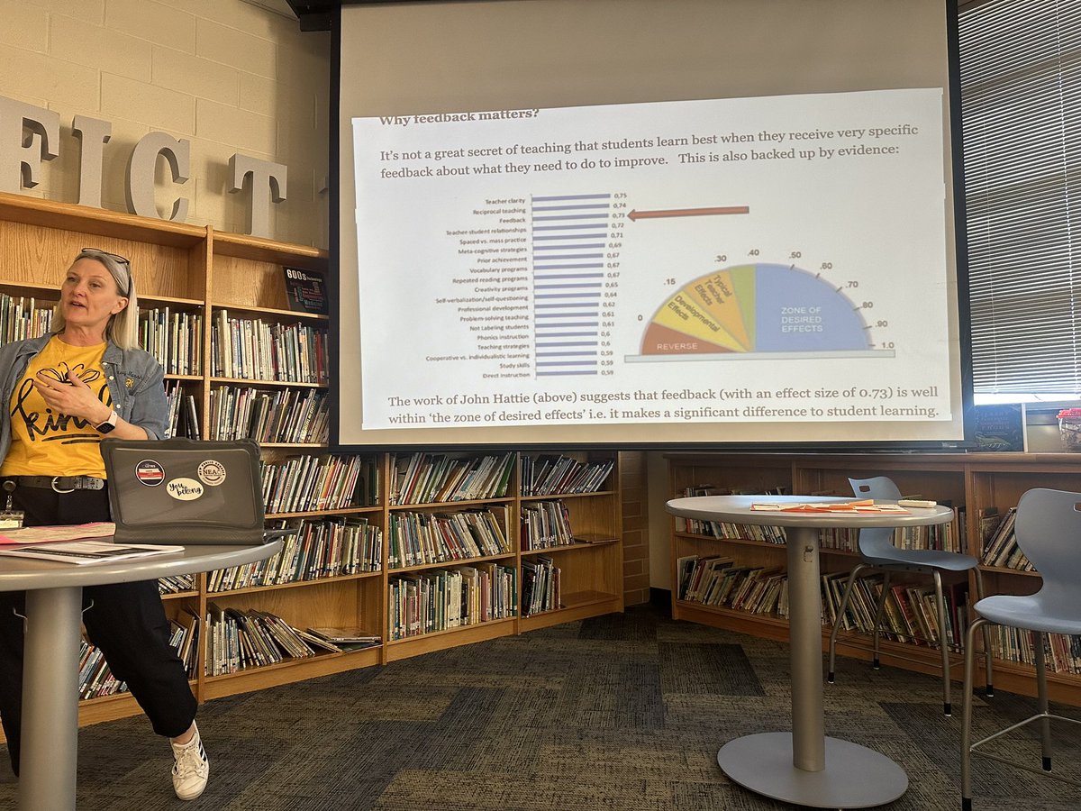 A staff meeting about how powerful it can be to set progress monitoring goals with students and give students feedback on their learning!  Thank you for your leadership, Mrs. Miller!!