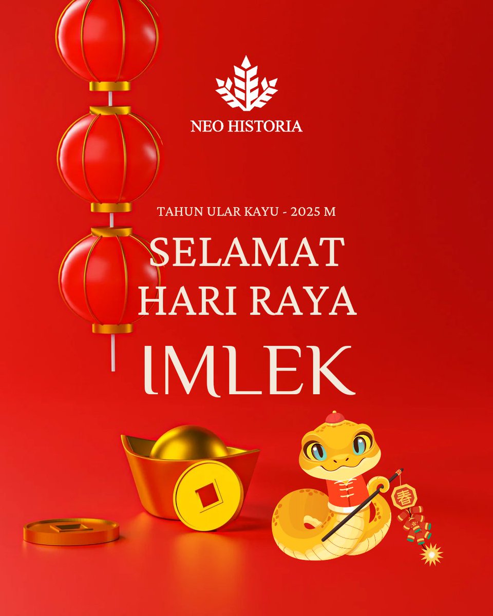 neohistoria_id's tweet photo. Ave Neohistorian!

Di balik hujan, naga dan singa berlenggok,  
Menyapu sisa duka, merajut asa di langit-langit.  
Ular kayu berbisik: "Terimalah perubahan—  
Di setiap gurat usang, ada peta mentari."  

Selamat merayakan hari raya Imlek;
Untuk hati yang tumbuh, meski bumi berputar sunyi.  
Semoga rezeki mekar seperti bunga di musim semi,  
Dan damai merangkul, laksana bulan purnama abadi.

Kiong Hi Huat Cai!
Kung Hei Fat Choi!
Gong Xi Fa Cai!

Semoga semakin sukses dan sejahtera untuk kita semuanya.