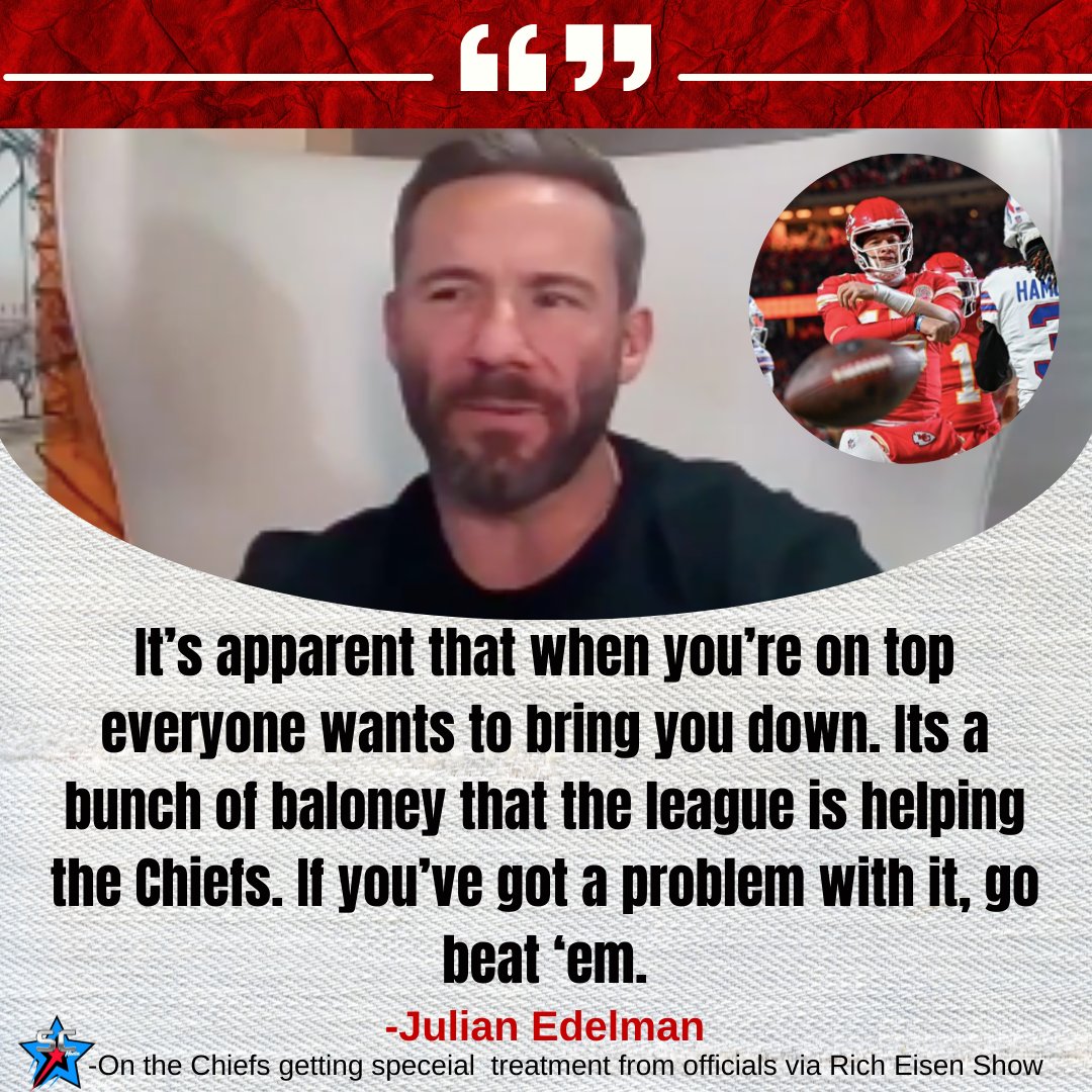 Former Patriots WR Julian Edelman is sending a message to all the #Chiefs haters out there. 

-Via Rich Eisen Show