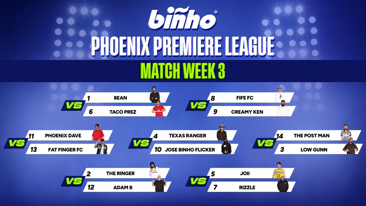 Tune in tomorrow to MATCH WEEK 3 of Phoenix Premier League Season 3.

Watch it live on YouTube (broadcast live view) and TikTok (field cam)

youtube.com/@binhoboard?si…