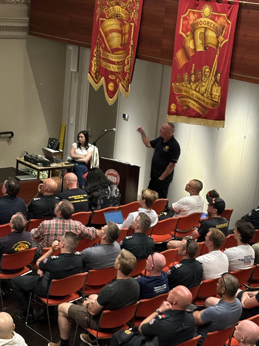 UFU_Victoria's tweet photo. Firefighters have packed Trades Hall to say ‘enough is enough’ when it comes to Victoria’s Fire Truck Crisis.
#FireCrisis #firecrisisvictoria #melbourne #victoria #springst https://t.co/N9wMwqmt0T