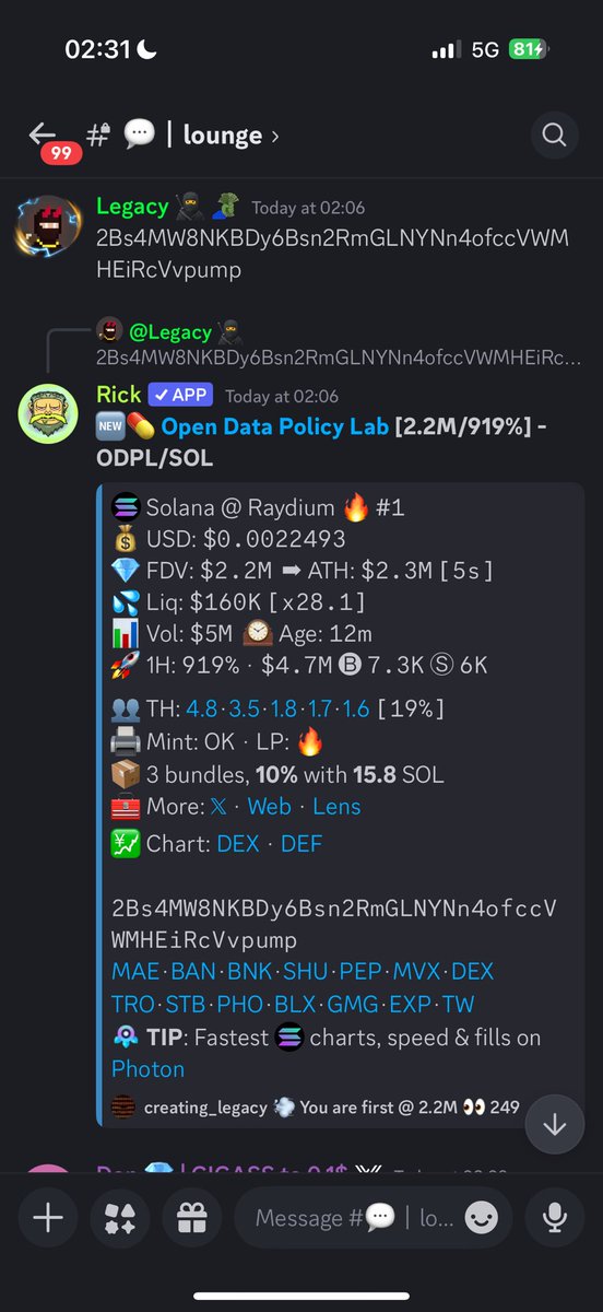 More cooks in <a href="/Vault_Alpha/">Vault Alpha</a> today even with onchain volume being weak:

$GIGASS 670k —&gt; 2.5M 3x
$ODPL 2.2M —&gt; 9.6M 4.5x 

You’re missing out! Join here: discord.gg/vaultalpha